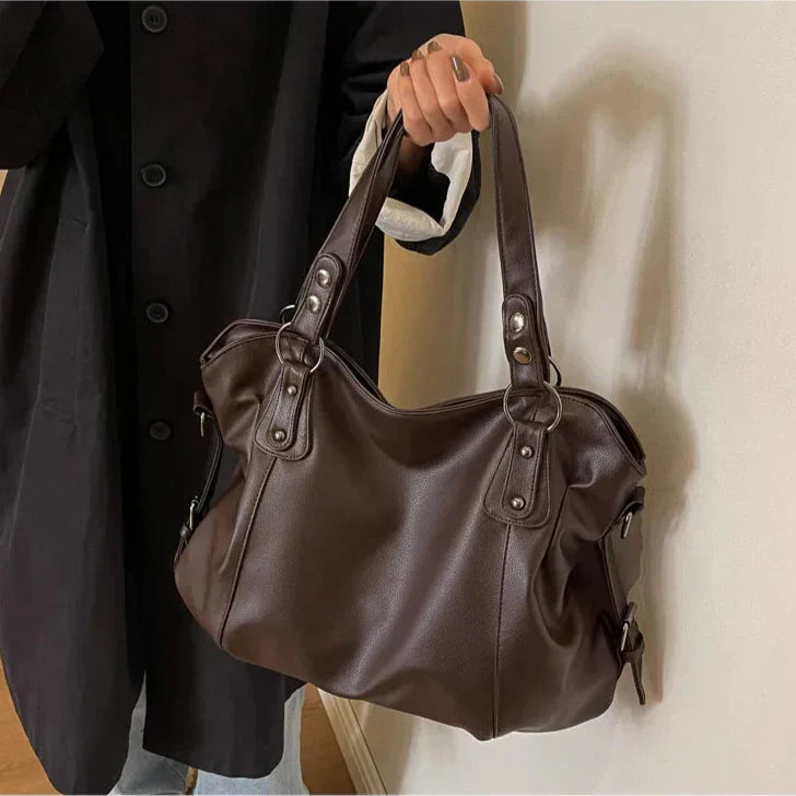 Grand sac à main femme en cuir souple, format A4 et ordinateur