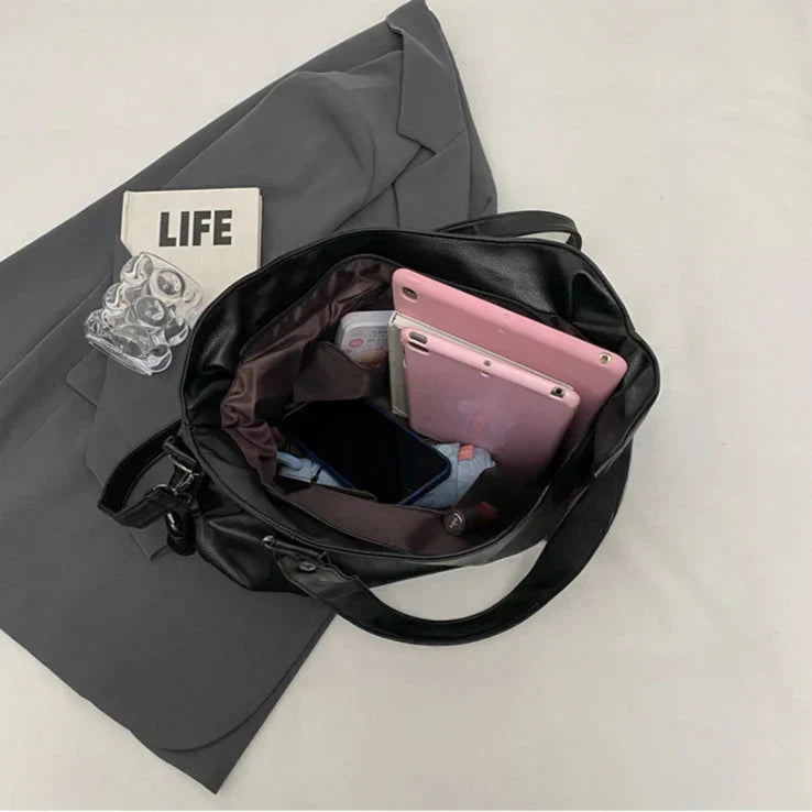Grand sac à main femme en cuir souple, format A4 et ordinateur