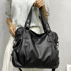 Grand sac à main femme en cuir souple, format A4 et ordinateur