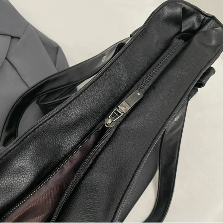Grand sac à main femme en cuir souple, format A4 et ordinateur