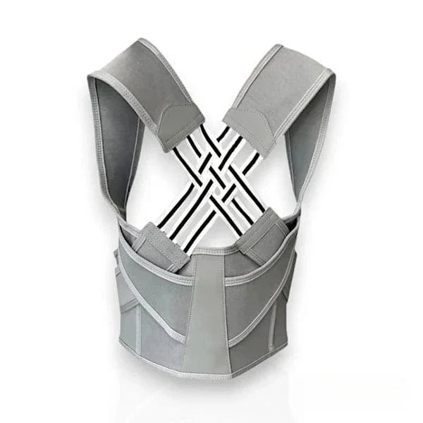 Correcteur de posture adulte à sangles réglables, du XS au L, gris