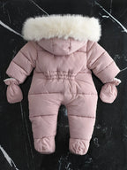 Combinaison d'hiver bébé à capuche, zip intégral, 3 à 24 mois