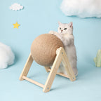 Griffoir boule en sisal pour chat, socle en bois, trois tailles