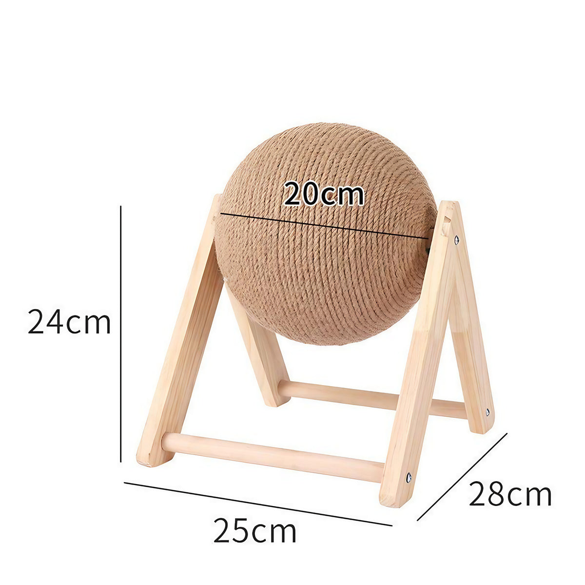 Griffoir boule en sisal pour chat, socle en bois, trois tailles