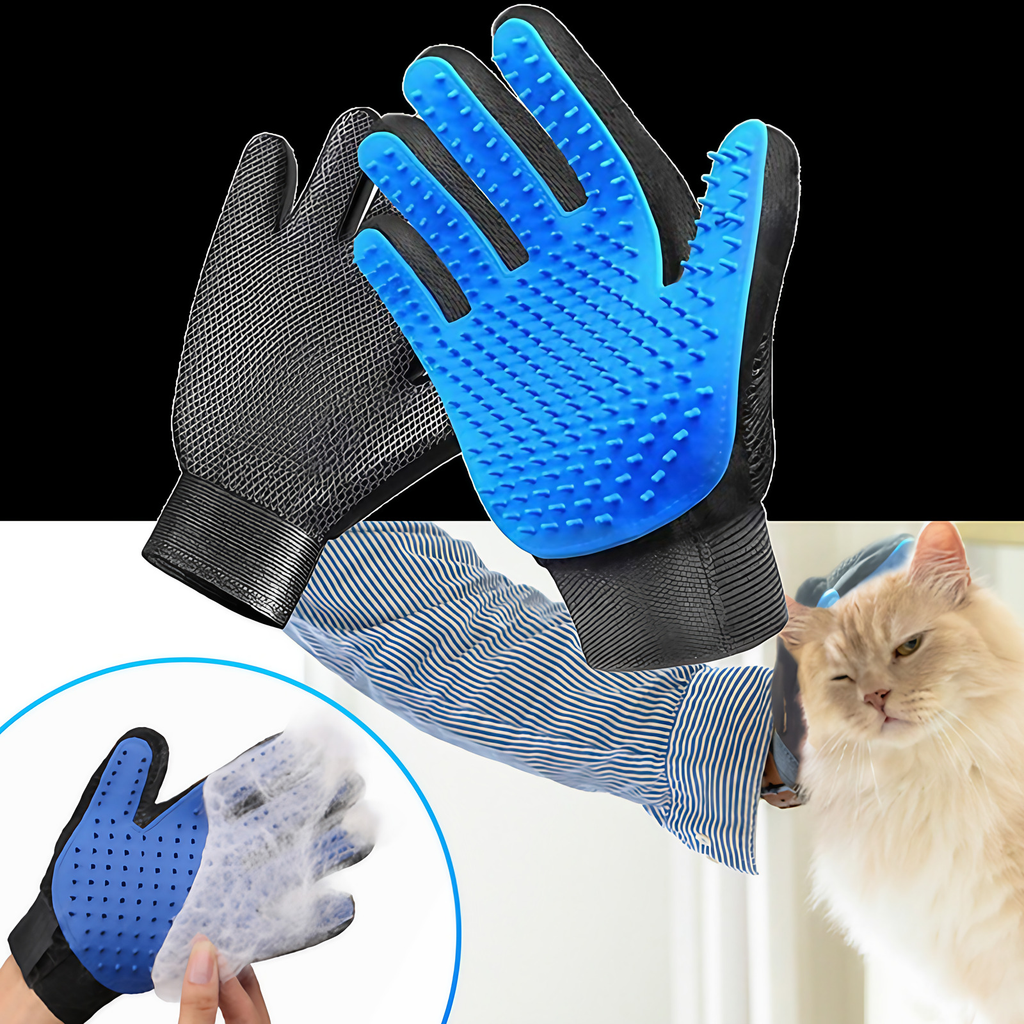 Gant de toilettage pour chien et chat, cinq doigts à picots