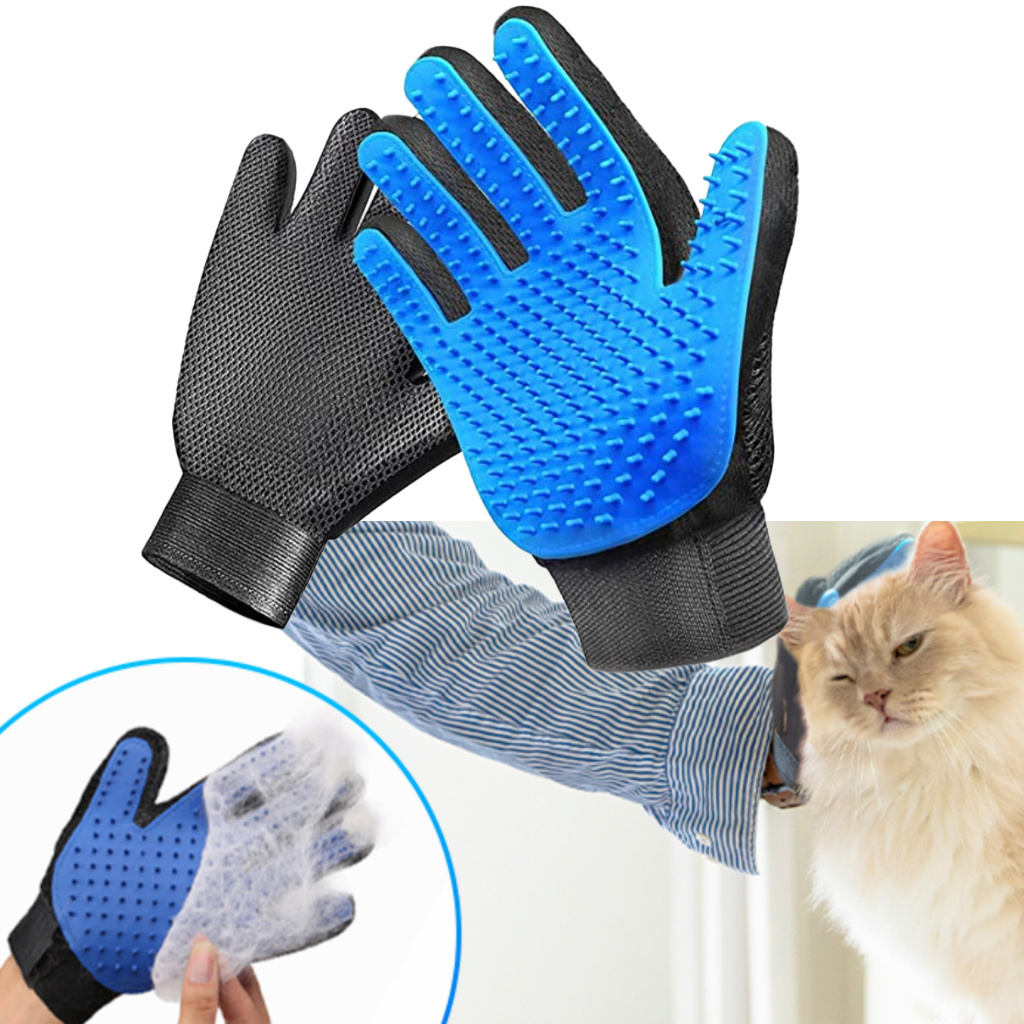 Gant de toilettage pour chien et chat, cinq doigts à picots