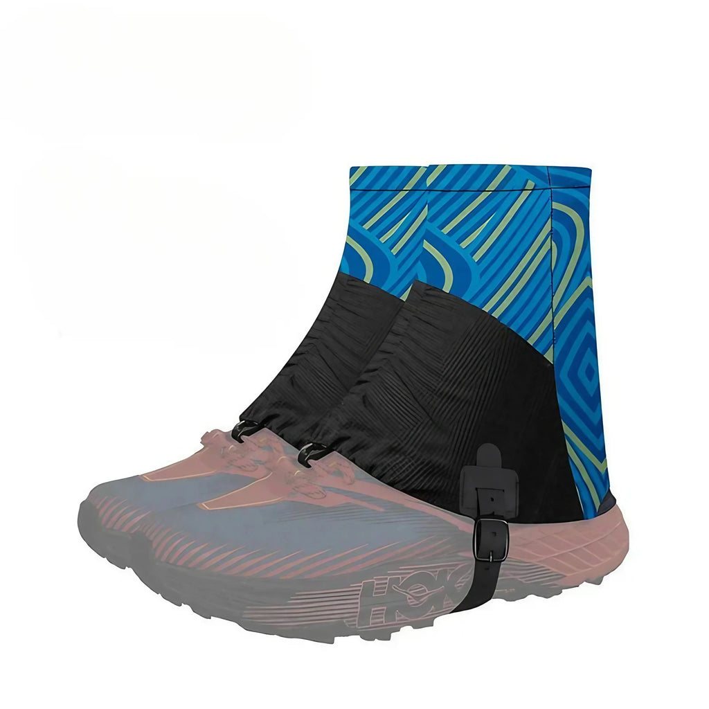 Guêtres de randonnée courtes anti-sable, 180 g la paire, bleu à rayures