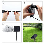 Guirlande solaire LED d'extérieur, 20 à 200 ampoules, trois teintes