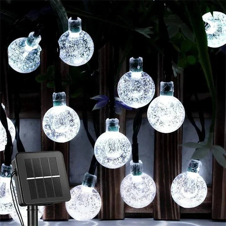 Guirlande solaire LED d'extérieur, 20 à 200 ampoules, trois teintes