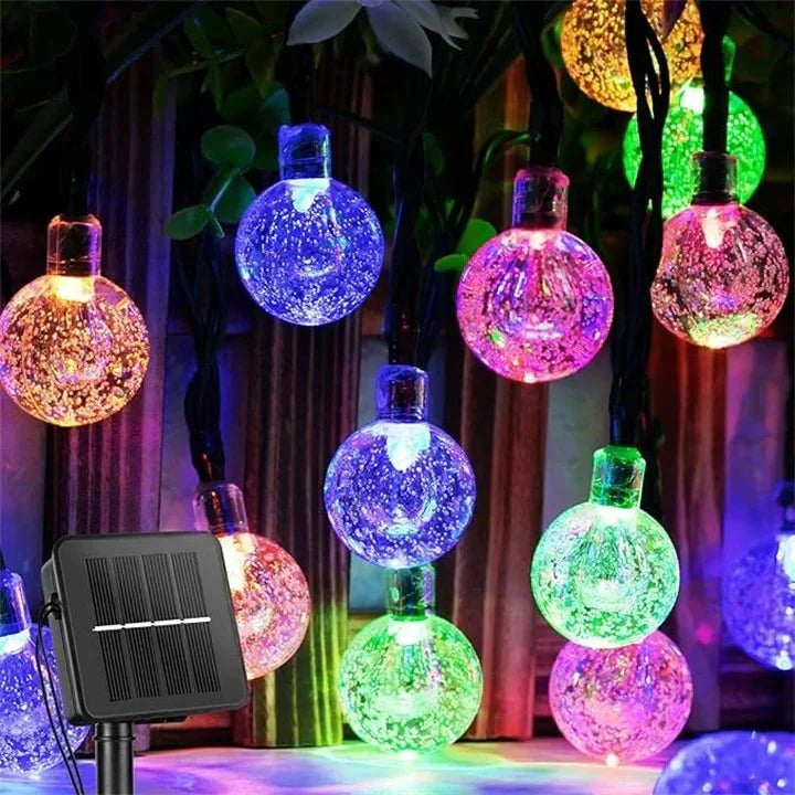 Guirlande solaire LED d'extérieur, 20 à 200 ampoules, trois teintes, multicolore