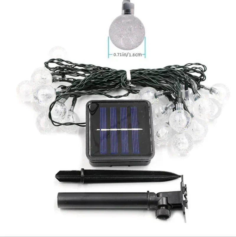 Guirlande solaire LED d'extérieur, 20 à 200 ampoules, trois teintes
