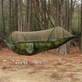 Hamac de camping à moustiquaire intégrée, jusqu'à 200 kg, camouflage