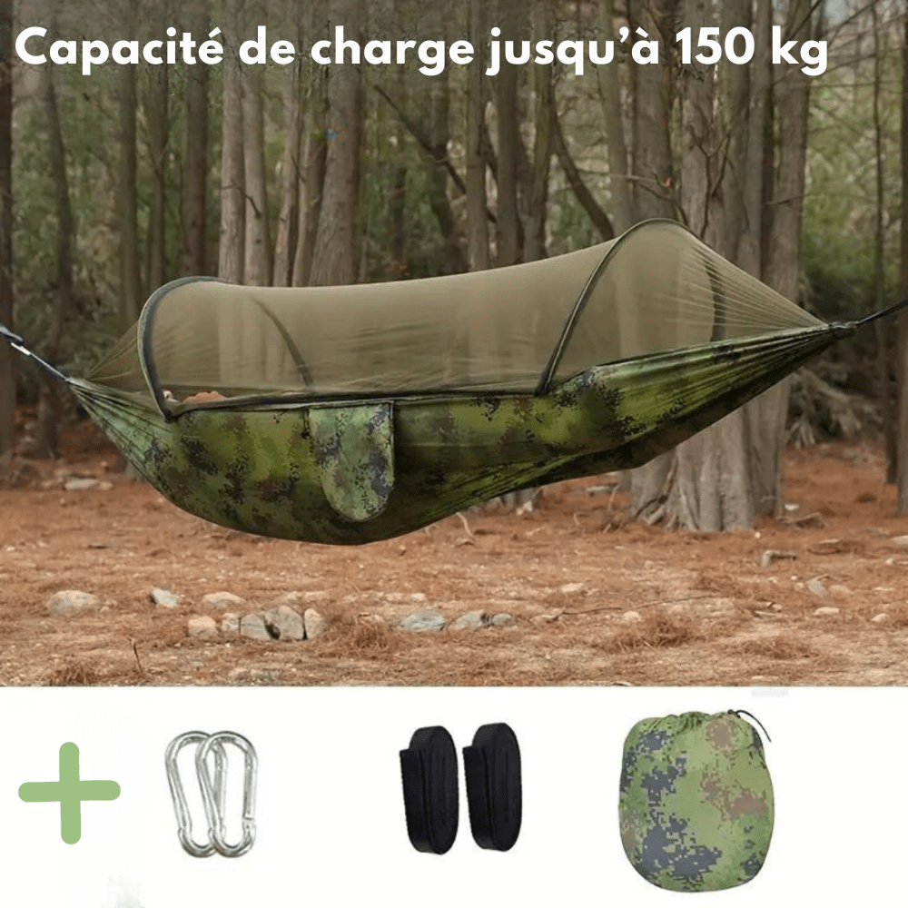 Hamac de camping à moustiquaire intégrée, jusqu'à 200 kg