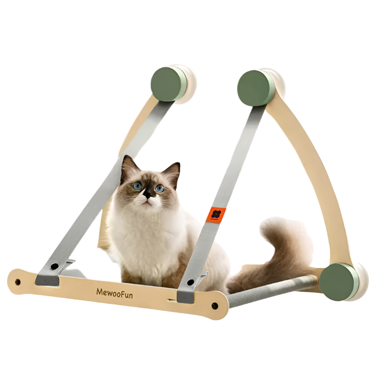 Hamac de fenêtre pour chat à ventouses, gris ou rose