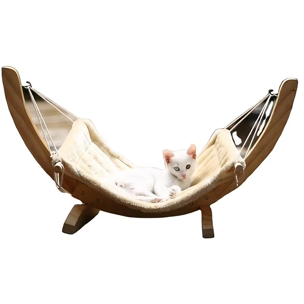 Hamac pour chat à housse douce et lavable, pour lit en bois