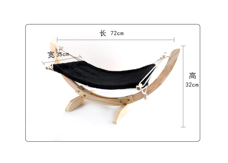 Hamac pour chat à housse douce et lavable, pour lit en bois