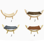 Hamac pour chat à housse douce et lavable, pour lit en bois, beige