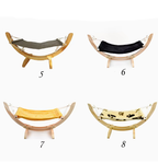 Hamac pour chat à housse douce et lavable, pour lit en bois, imprimé léopard clair