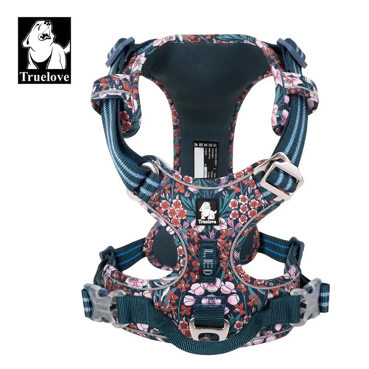 Harnais chien réglable à boucles, du XS au XL, nombreux coloris