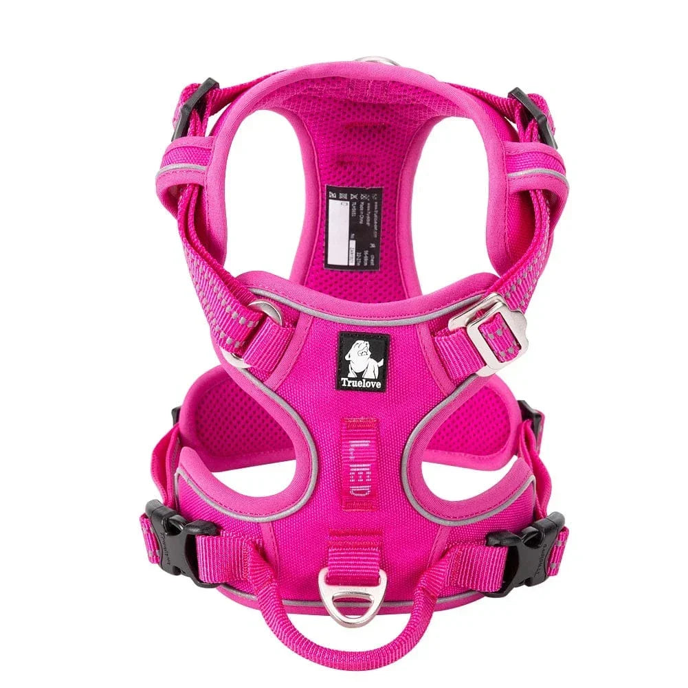 Harnais chien réglable à boucles, du XS au XL, nombreux coloris, fuchsia