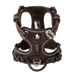 Harnais chien réglable à boucles, du XS au XL, nombreux coloris, marron