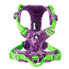Harnais chien réglable à boucles, du XS au XL, nombreux coloris, camouflage violet