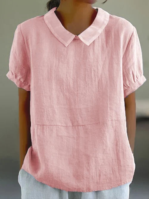 Haut femme uni à coupe décontractée, six coloris, du XS au 4XL, rose