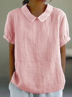 Haut femme uni à coupe décontractée, six coloris, du XS au 4XL, rose