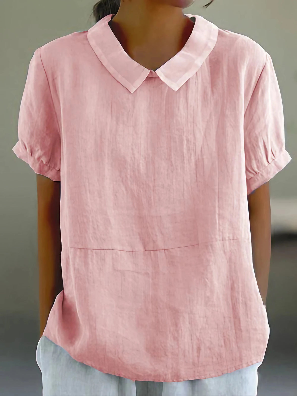 Haut femme uni à coupe décontractée, six coloris, du XS au 4XL, rose