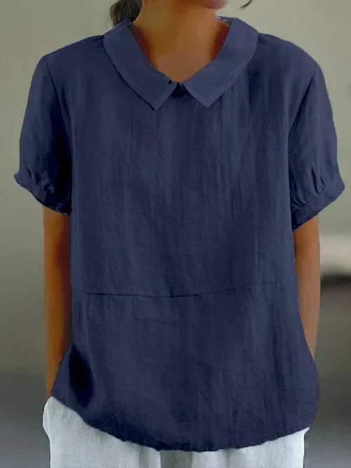 Haut femme uni à coupe décontractée, six coloris, du XS au 4XL, bleu foncé
