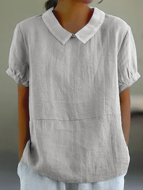 Haut femme uni à coupe décontractée, six coloris, du XS au 4XL, gris clair