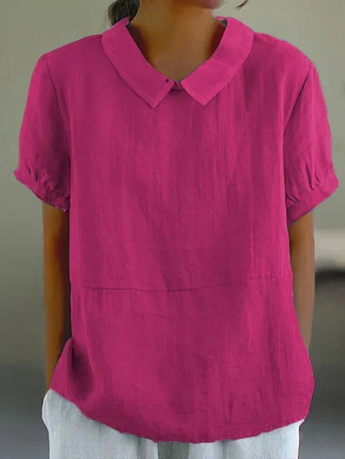 Haut femme uni à coupe décontractée, six coloris, du XS au 4XL, rose foncé