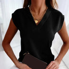 Top femme sans manches à col V, blouse légère, du XS au 3XL