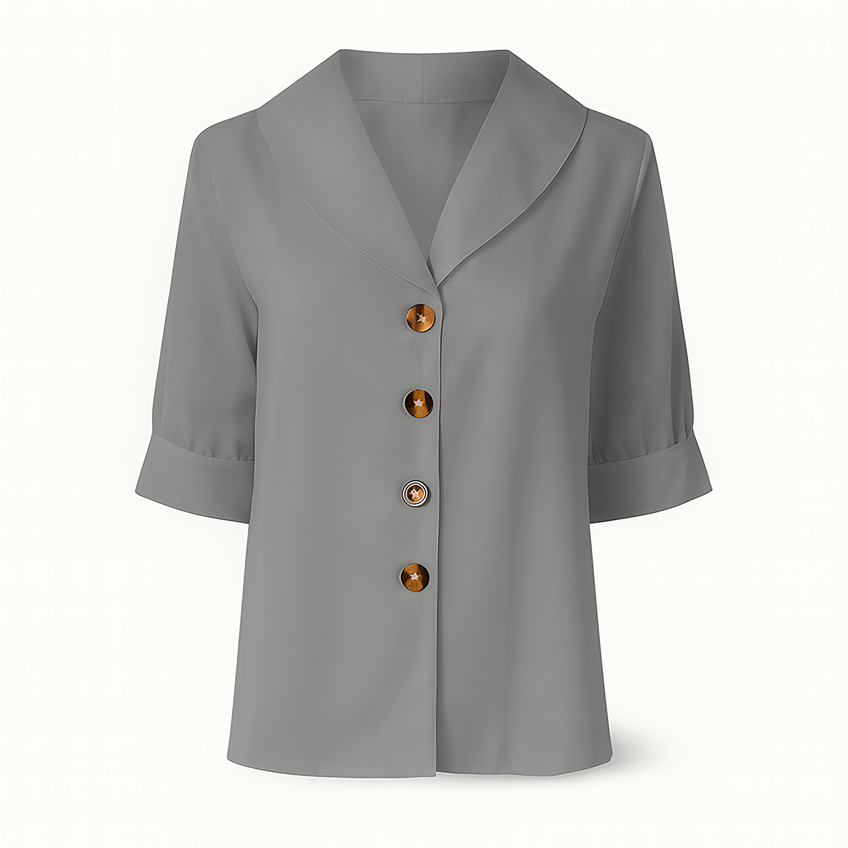 Haut femme à manches longues, six coloris, du S au 3XL, gris