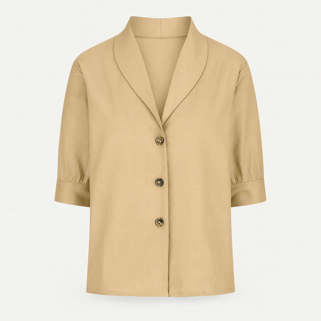 Haut femme à manches longues, six coloris, du S au 3XL, beige
