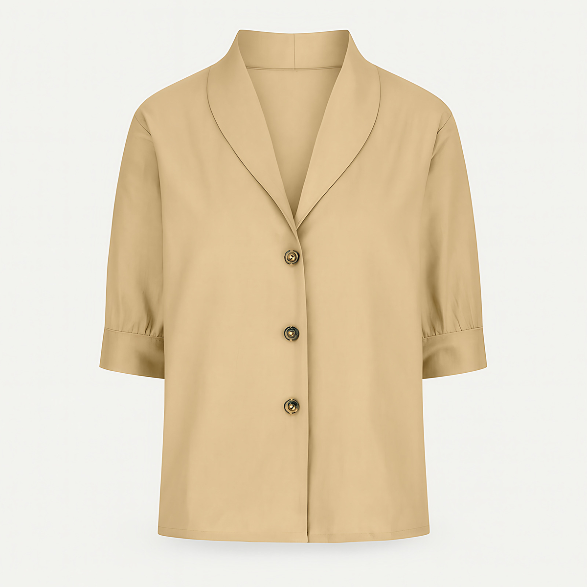Haut femme à manches longues, six coloris, du S au 3XL, beige
