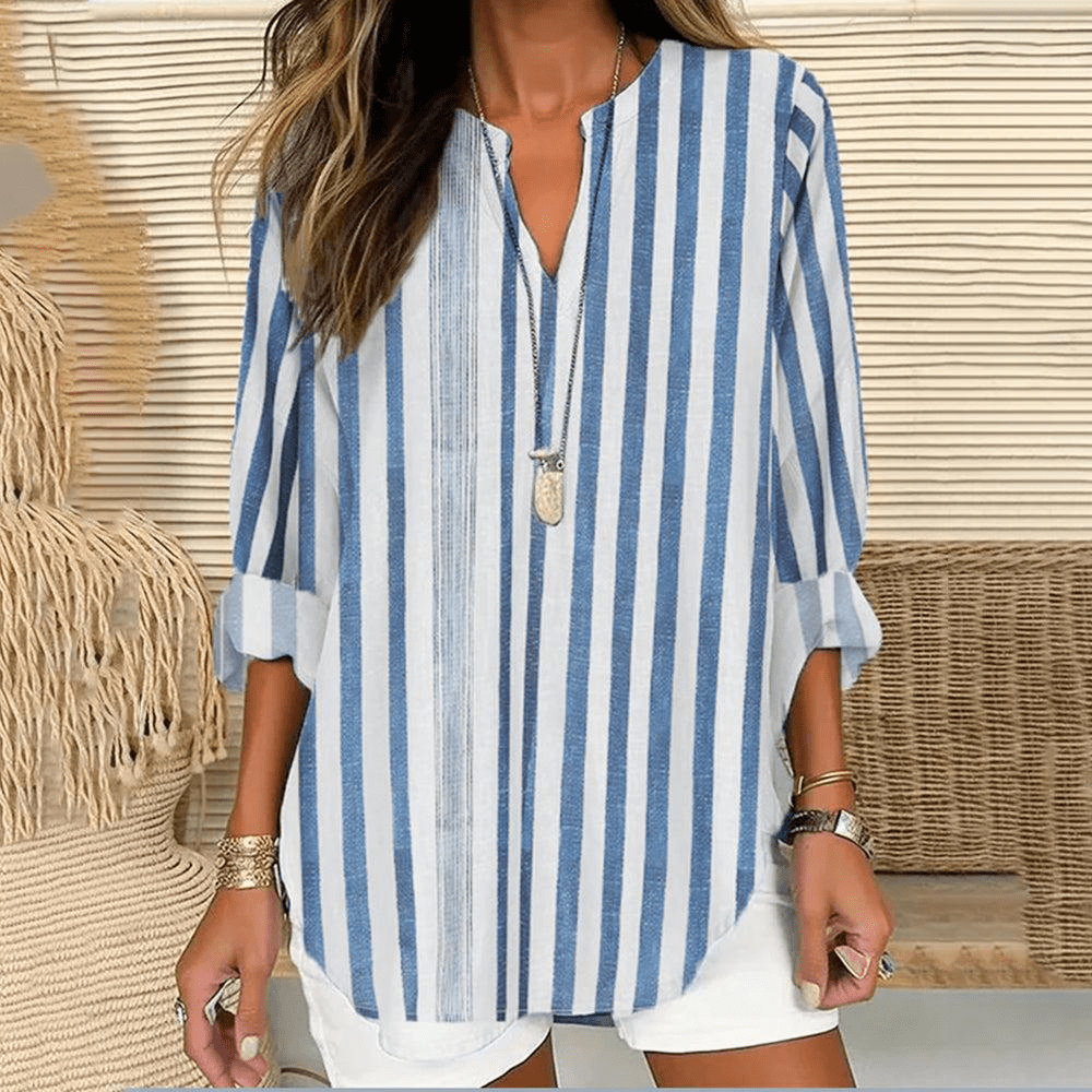 Haut femme col V à manches longues, onze modèles, du XXS au 4XL
