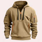 Sweat à capuche homme, capuche réglable, quatre coloris, kaki