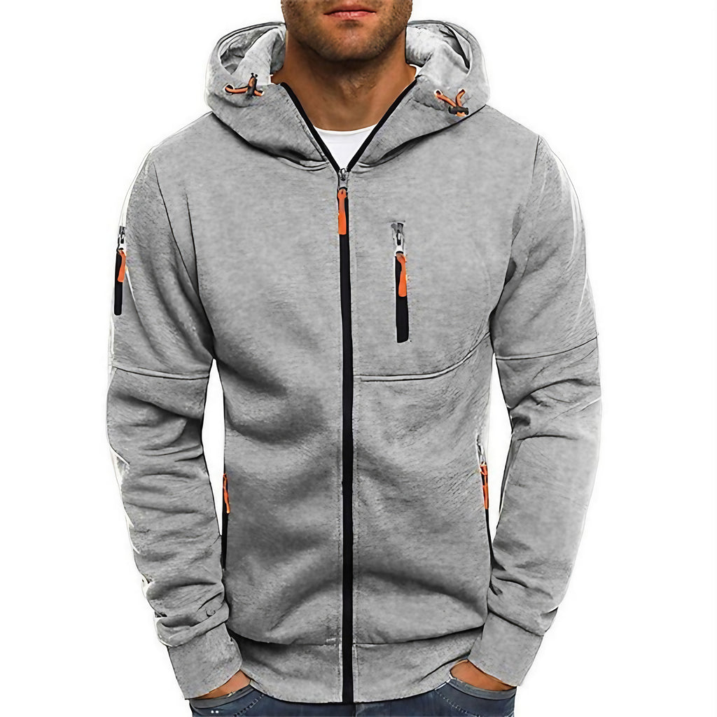 Sweat à capuche homme, six coloris, du XS au 4XL, gris clair