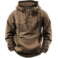 Sweat à capuche homme à laçage, coupe décontractée, du S au 3XL, café