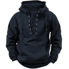 Sweat à capuche homme à laçage, coupe décontractée, du S au 3XL, noir
