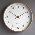 Horloge murale en bois style scandinave, mécanisme à quartz, marron