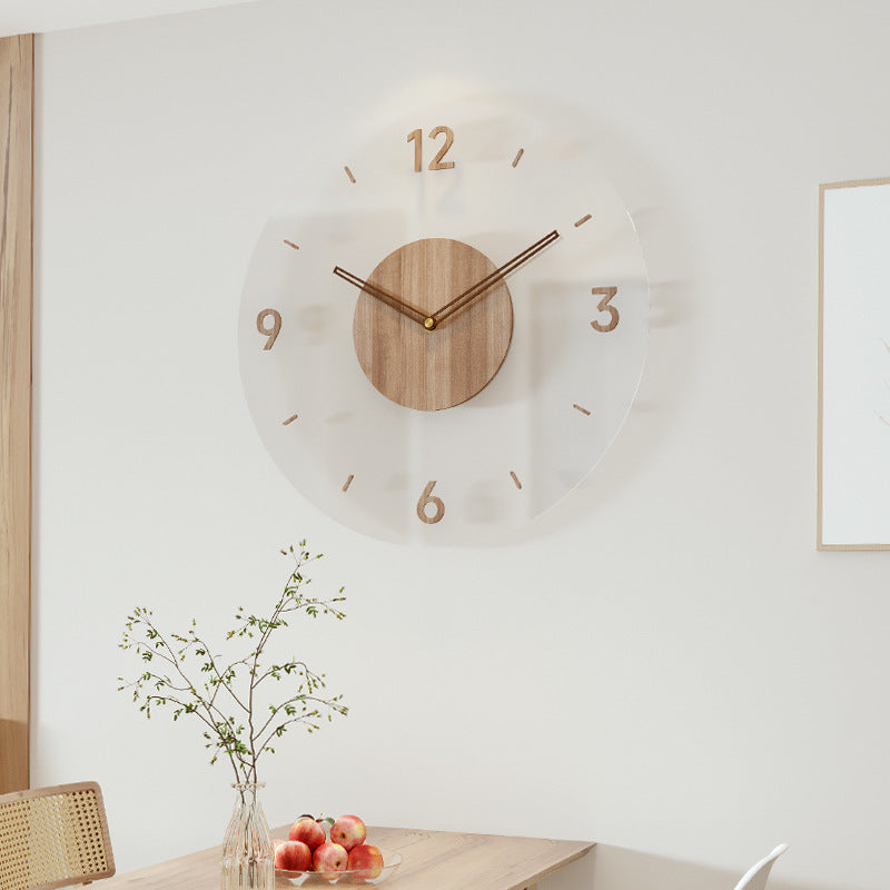 Horloge murale en bois de style scandinave, silencieuse, 30 ou 35 cm