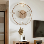 Horloge murale silencieuse en acrylique et bois, 30 cm