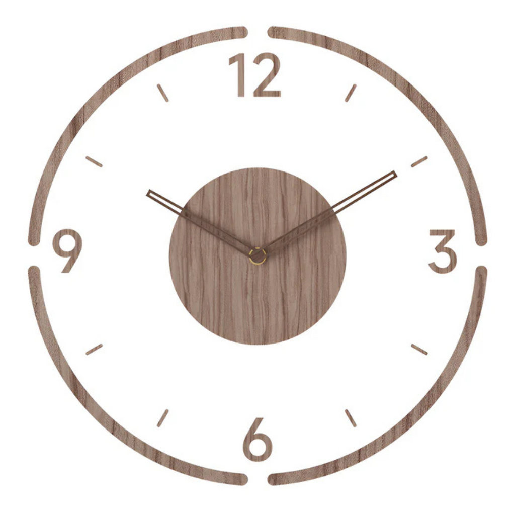 Horloge murale silencieuse en acrylique et bois, 30 cm