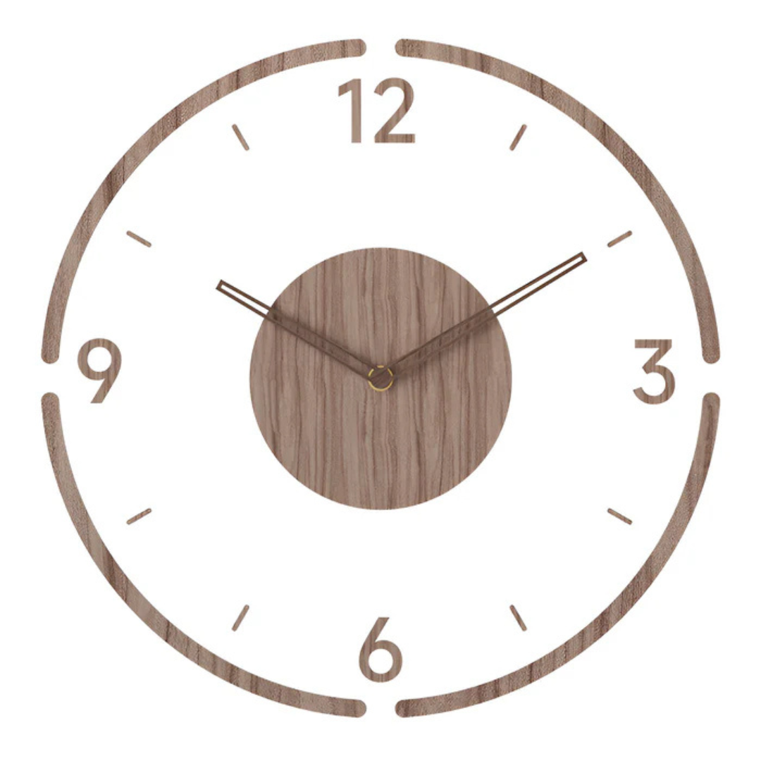 Horloge murale silencieuse en acrylique et bois, 30 cm