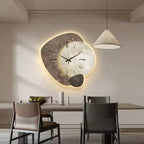 Horloge murale en bois naturel silencieuse, 40 x 40 cm