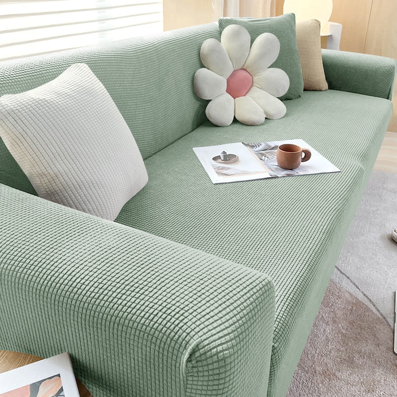 Housse de canapé extensible lavable, quatre tailles, dix coloris, vert