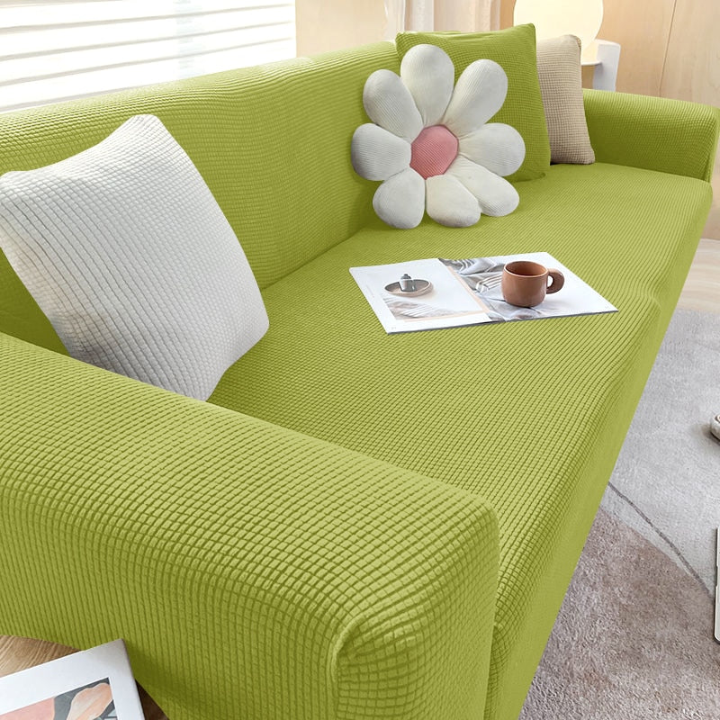 Housse de canapé extensible lavable, quatre tailles, dix coloris, vert herbe