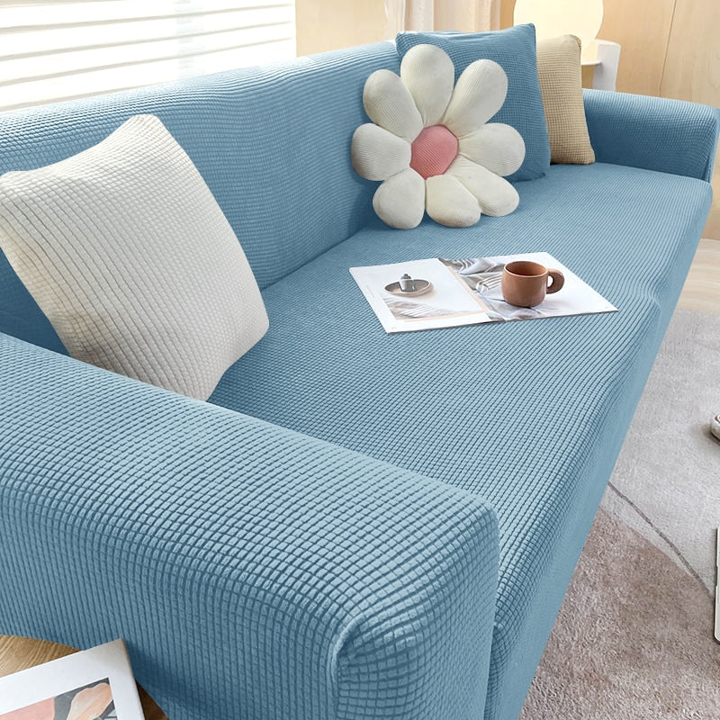 Housse de canapé extensible lavable, quatre tailles, dix coloris, bleu marine